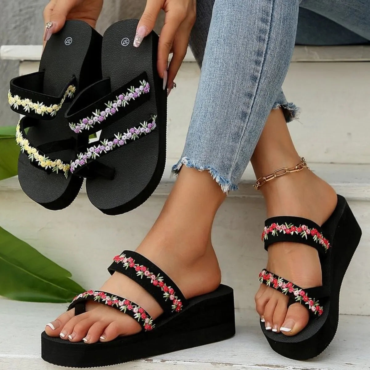 Open Toe Wedge Sandals