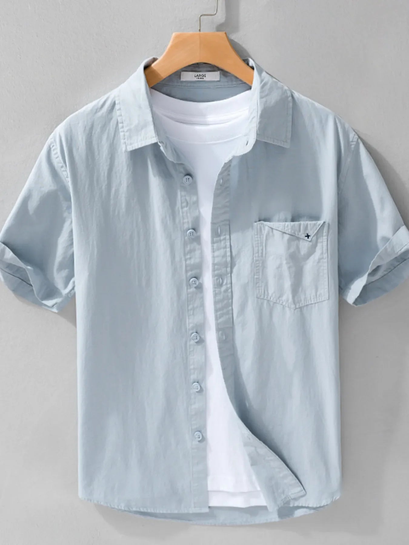 Men's Plus Size Button Up Short Sleeve Shirt