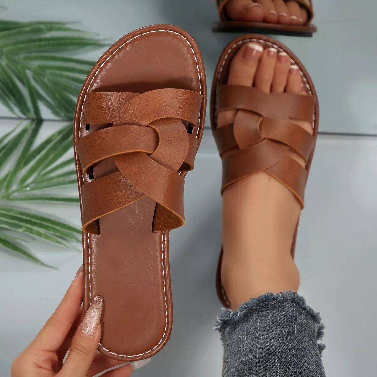 Open Toe Flats Sandals
