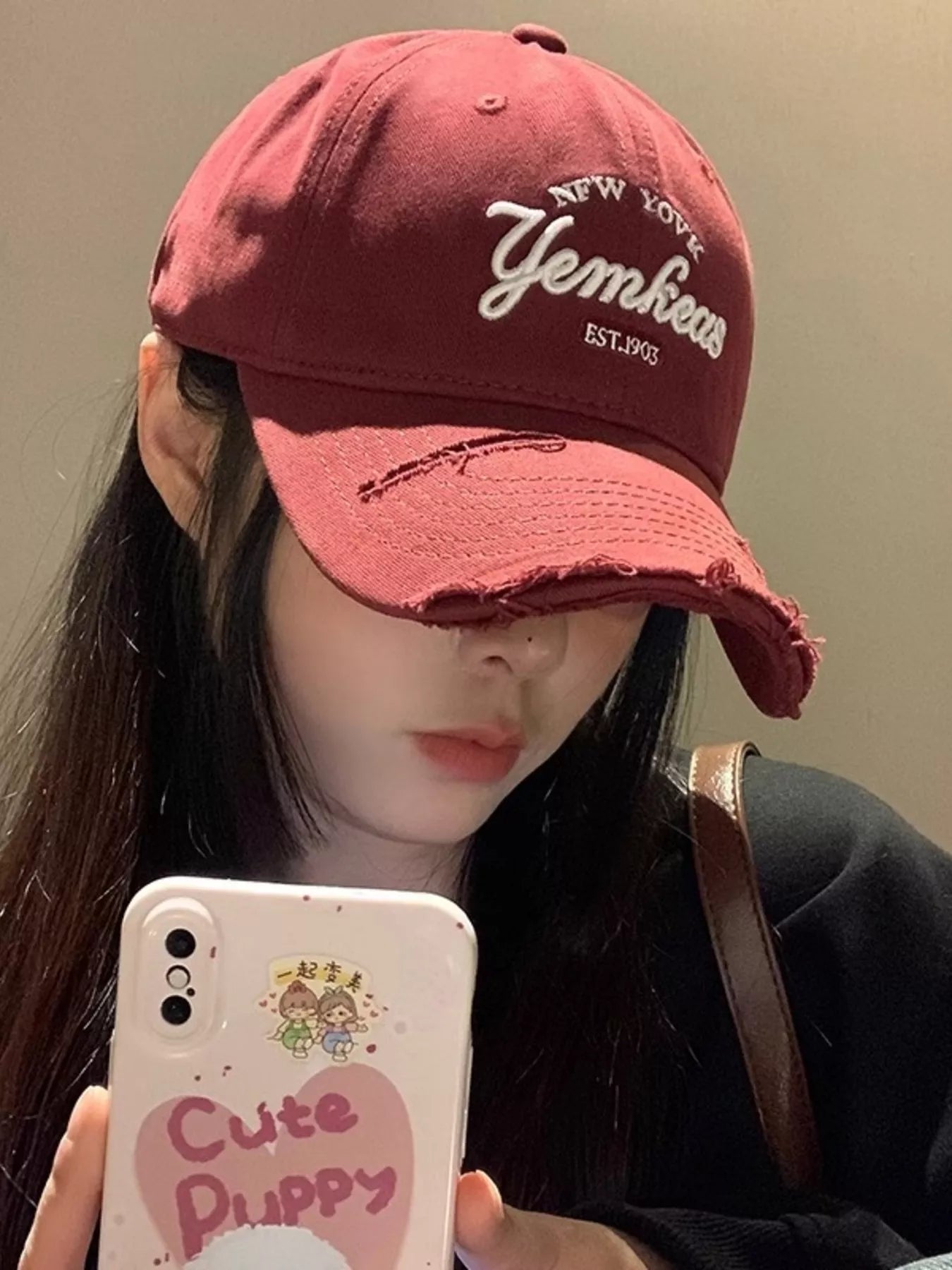 Distressed Embroidered Baseball Cap