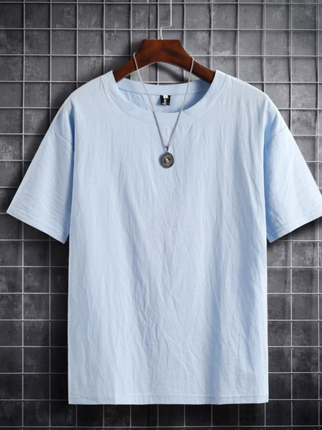 Men's Plus Size Solid Color Short Sleeve T-Shirt