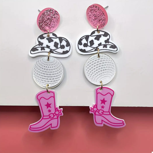 Cowgirl Boots Dangle Earrings