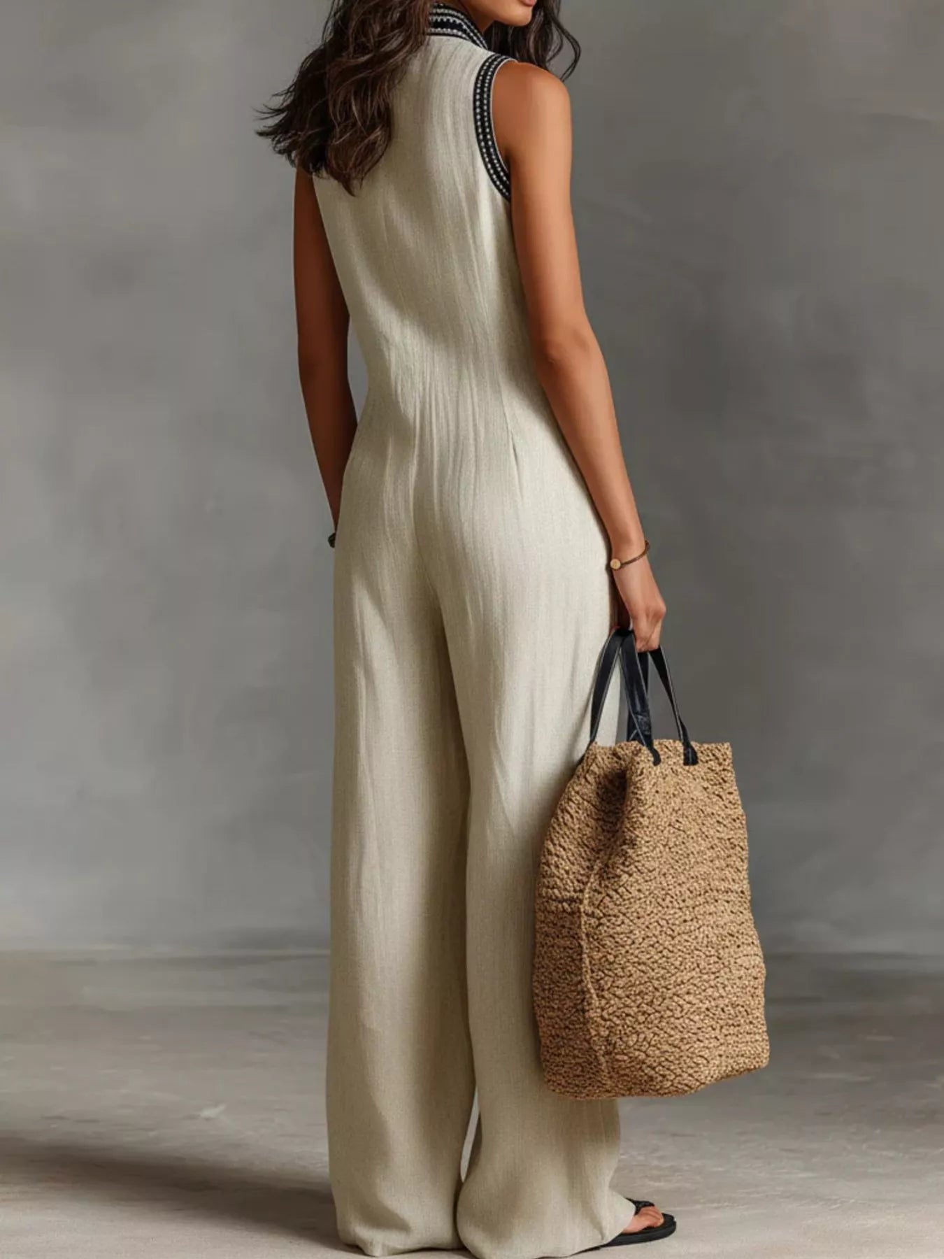 Full Size Sleeveless Wide-Leg Jumpsuit Plus SIze
