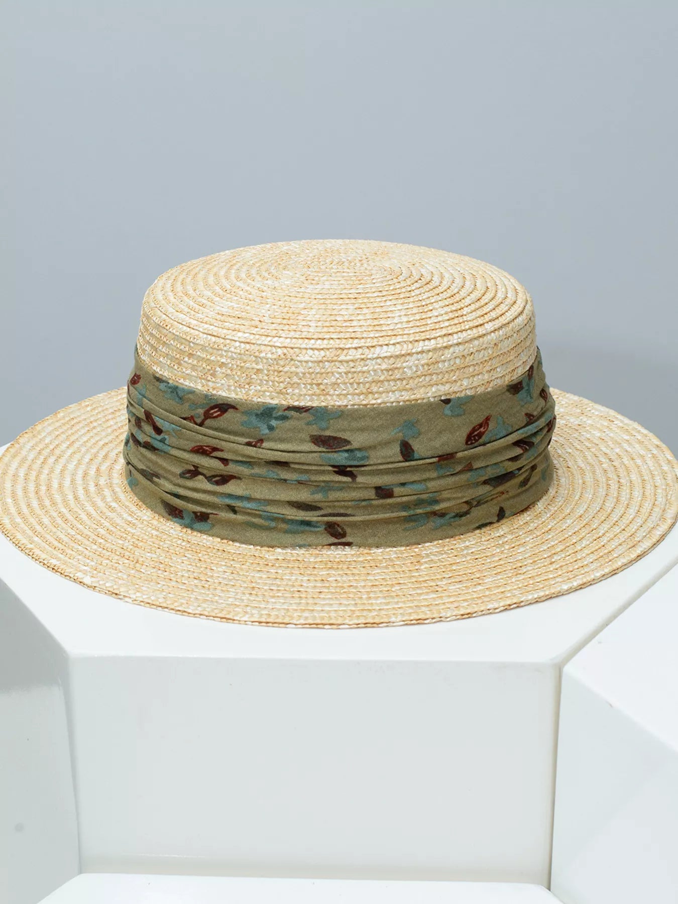 Ribbon Straw Boater Hat