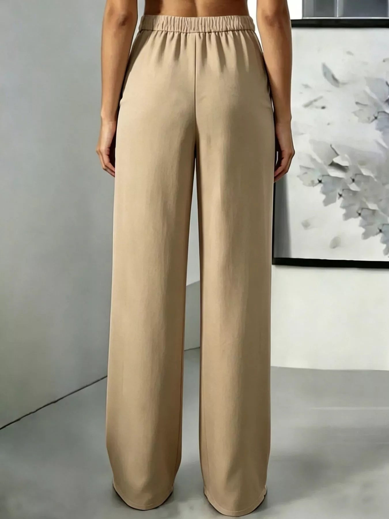 High-Waisted Pleated Wide-Leg Pants
