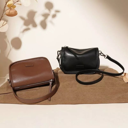 Adjustable Strap Leather Crossbody Bag