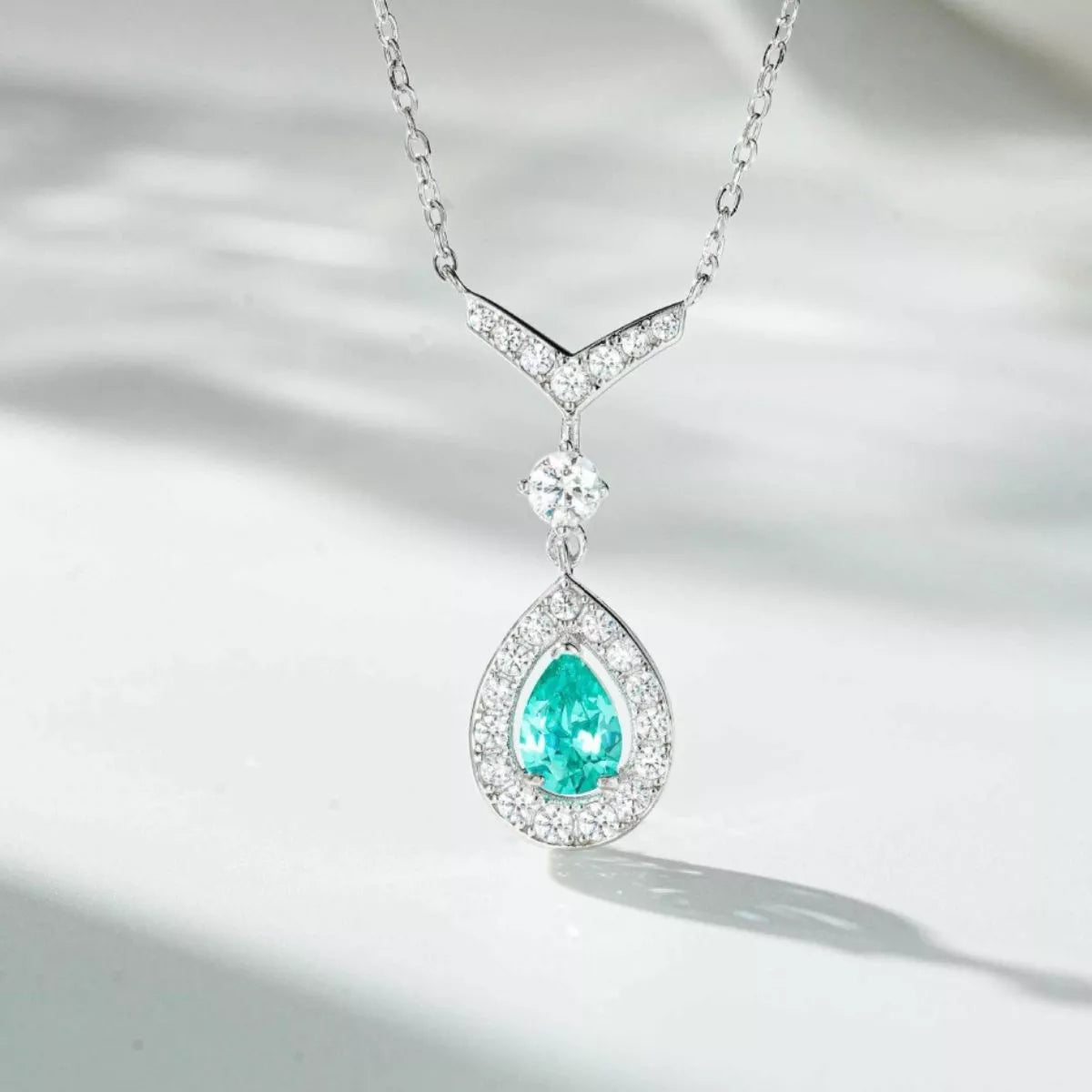 925 Sterling Silver Teardrop Pendant Necklace