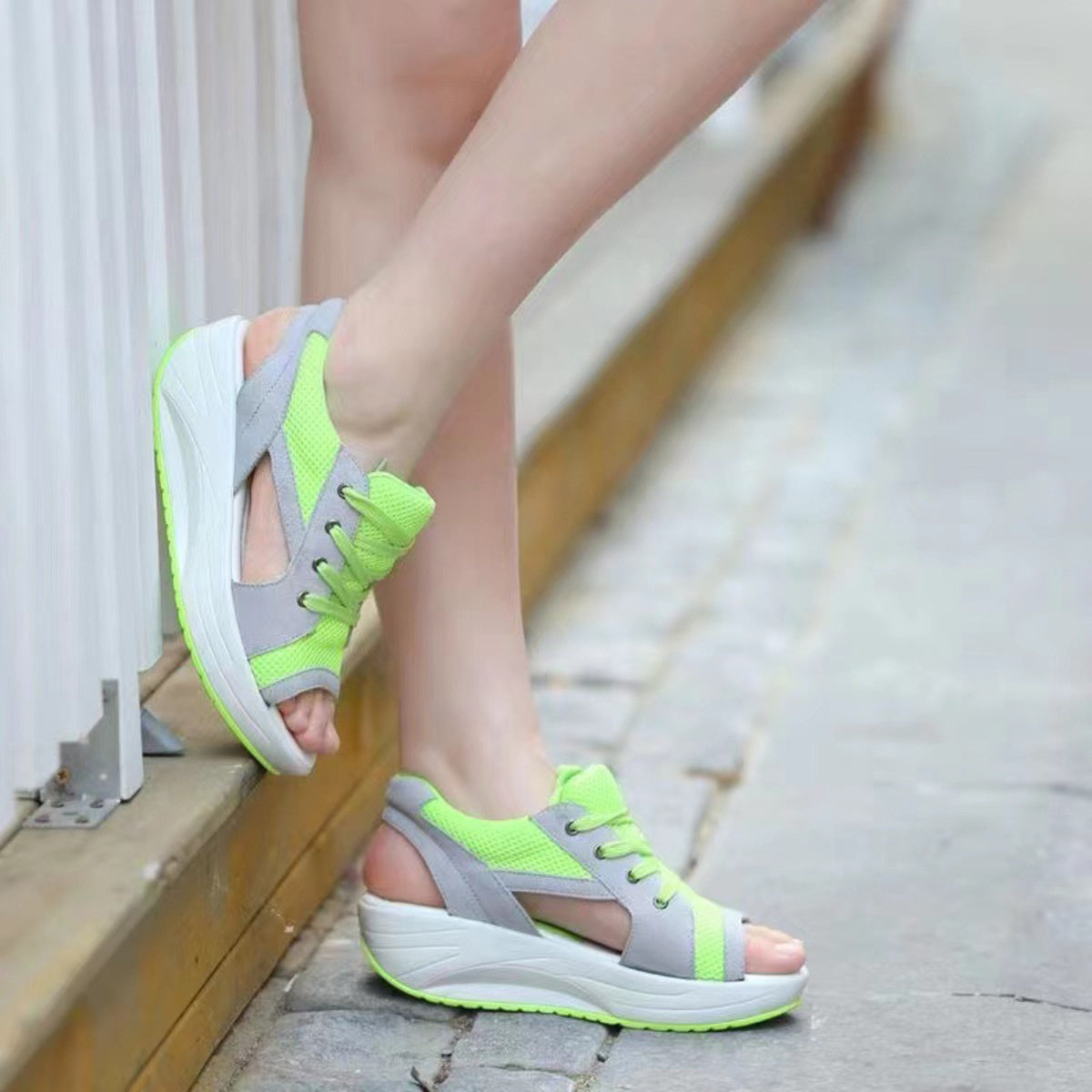 Lace Up Wedge Sandals