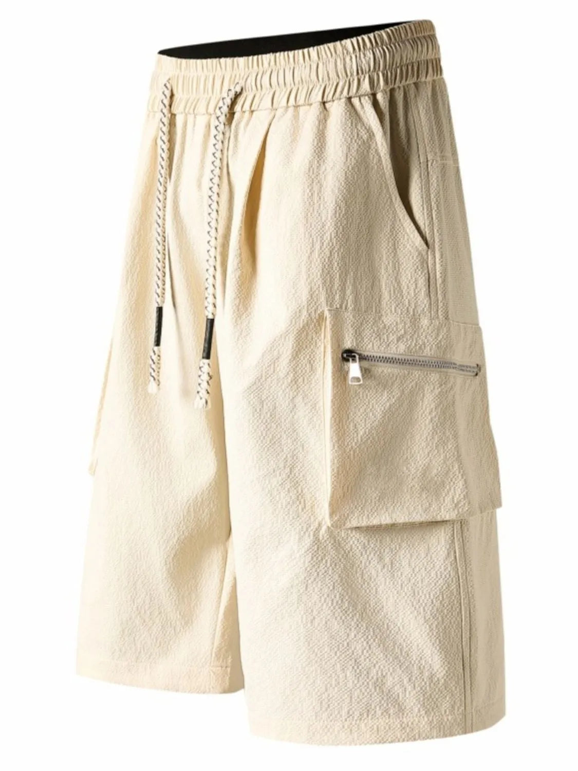 Men's Plus Size Cargo Shorts with Rope Drawstring