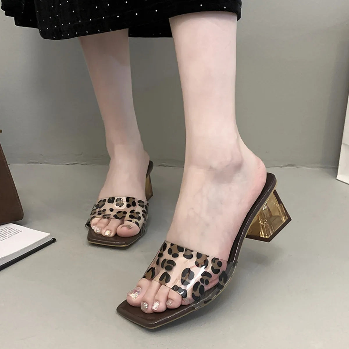 Open Toe Block Heels Sandals