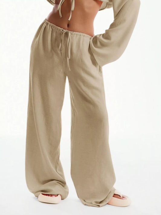 Drawstring Wide Leg Pants