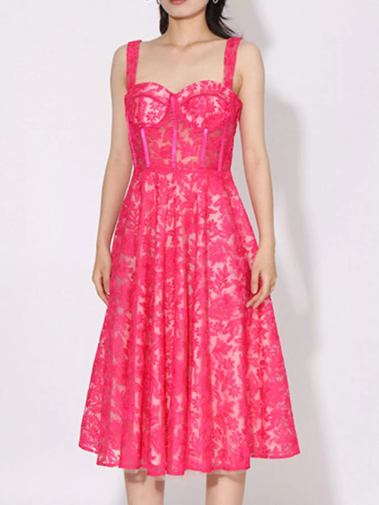 Lace Sweetheart Neck Cami Dress