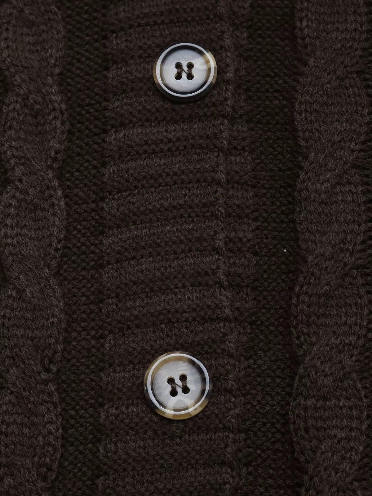 V-Neck Cable Knit Button-Down Cardigan