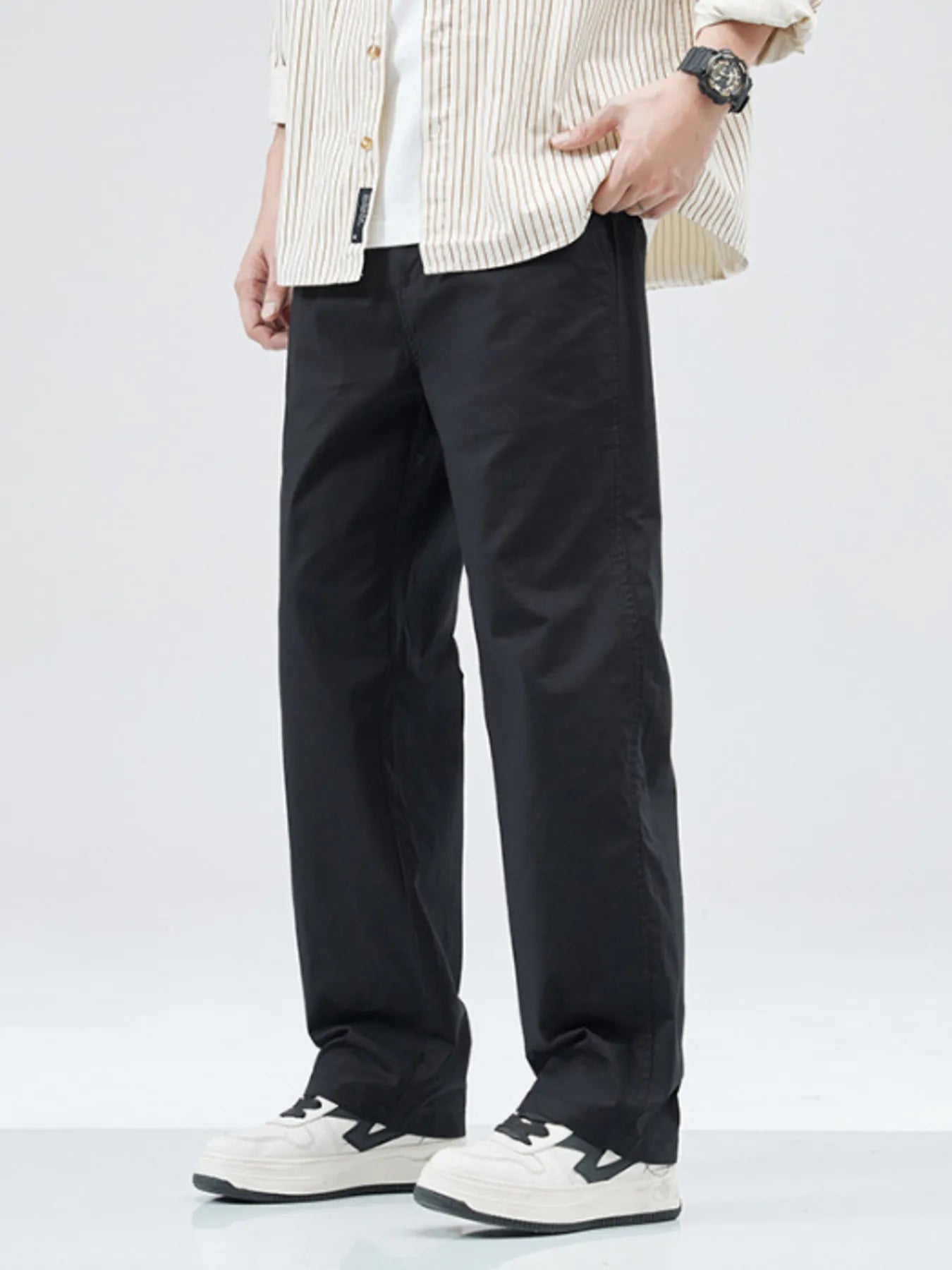 Men's Full Size Casual Loose Fit Straight Leg Pants Plus Size