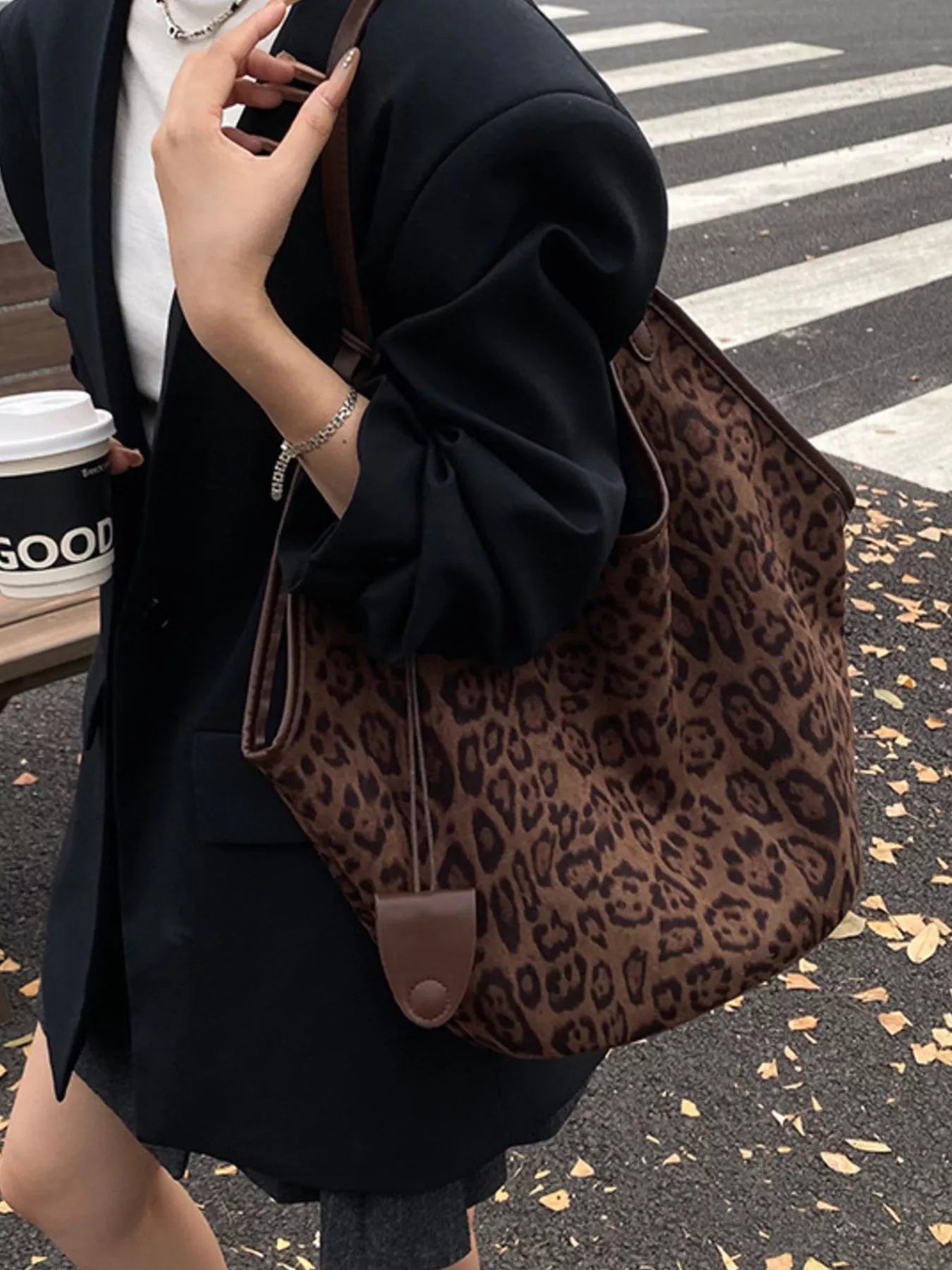 Leopard Print Large Tote Bag