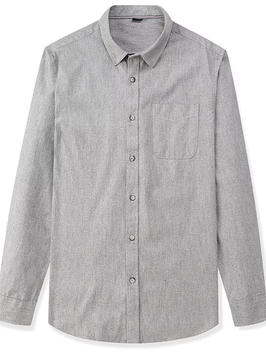 Men's Full Size Casual Long Sleeve Button-Down Shirt Plus Size