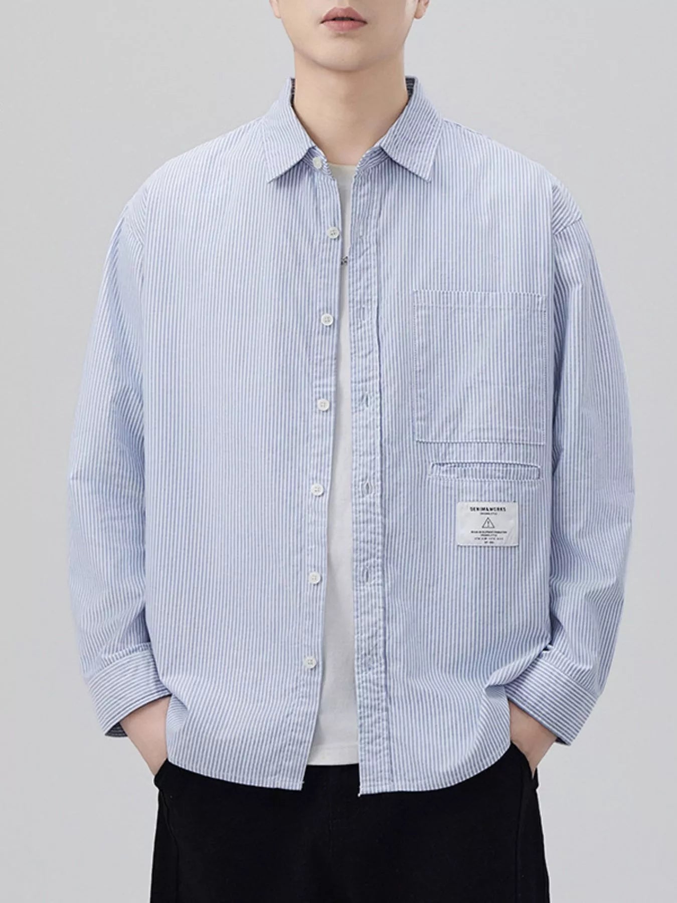 Men's Plus Size Button Up Long Sleeve Shirt