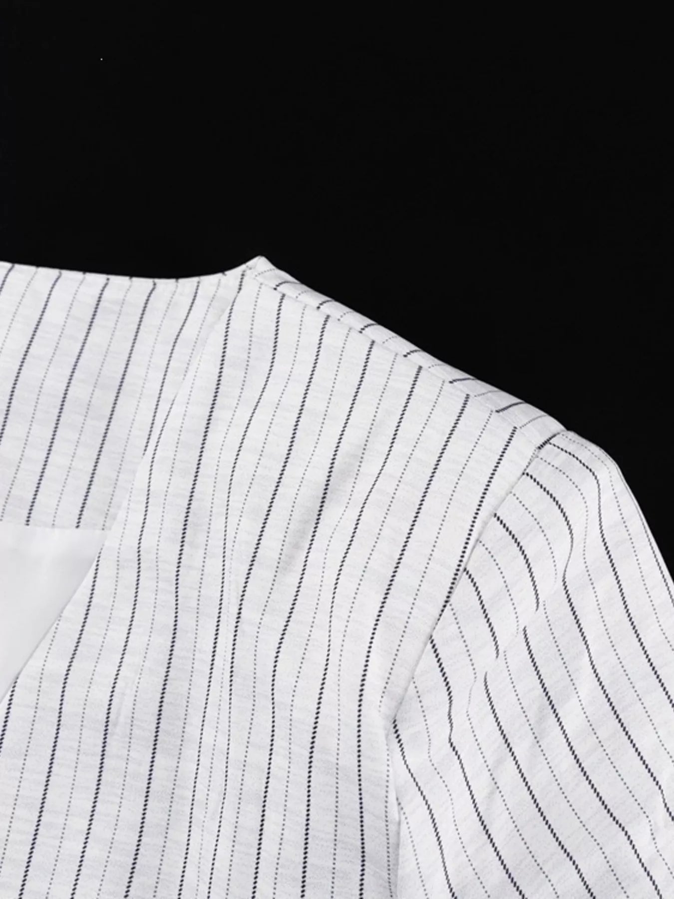Pinstripe Cropped Blazer and Pleated Shorts Set