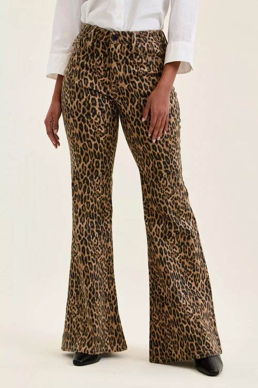 Judy Blue Mr Jaqueline Flare Print Leopard Jeans