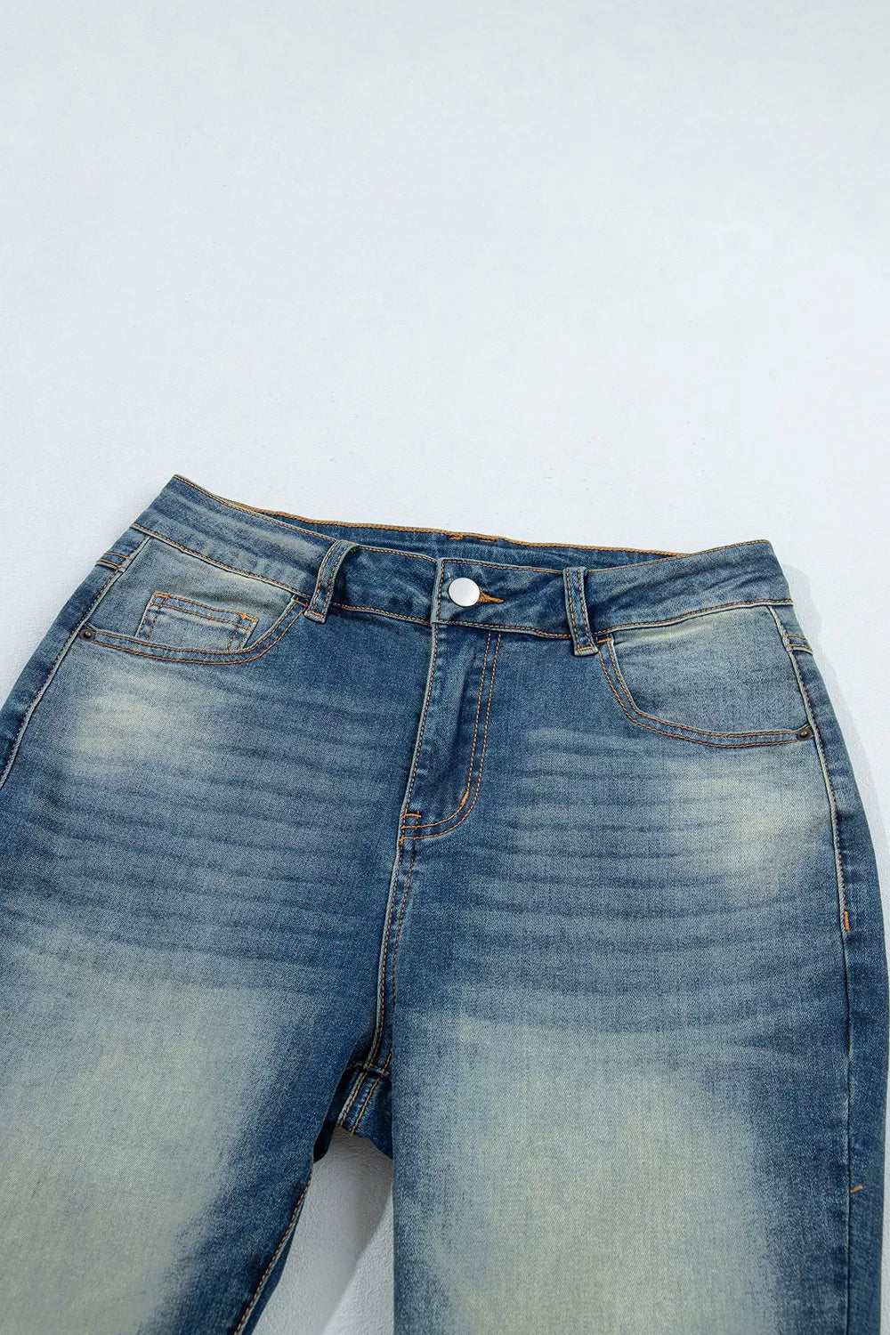 Pocket Detail Flare Leg Jeans