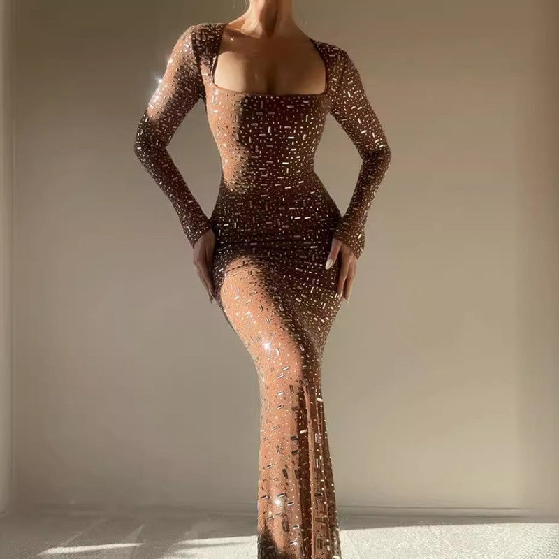 Women's Slim-fit Long Sleeve Dress (See size chart where applicable)