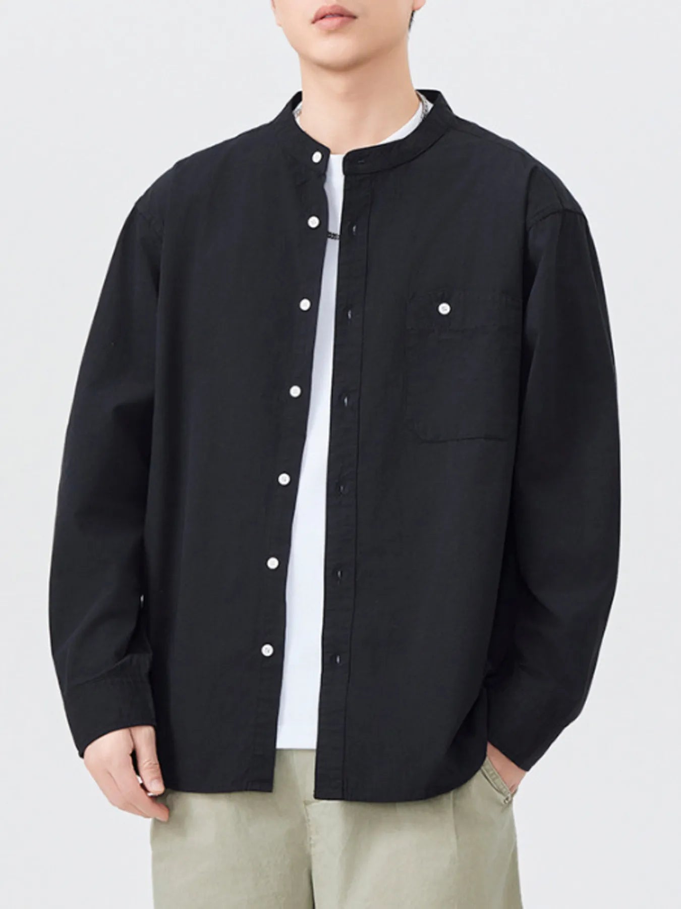 Men's Plus Size Button Up Long Sleeve Shirt