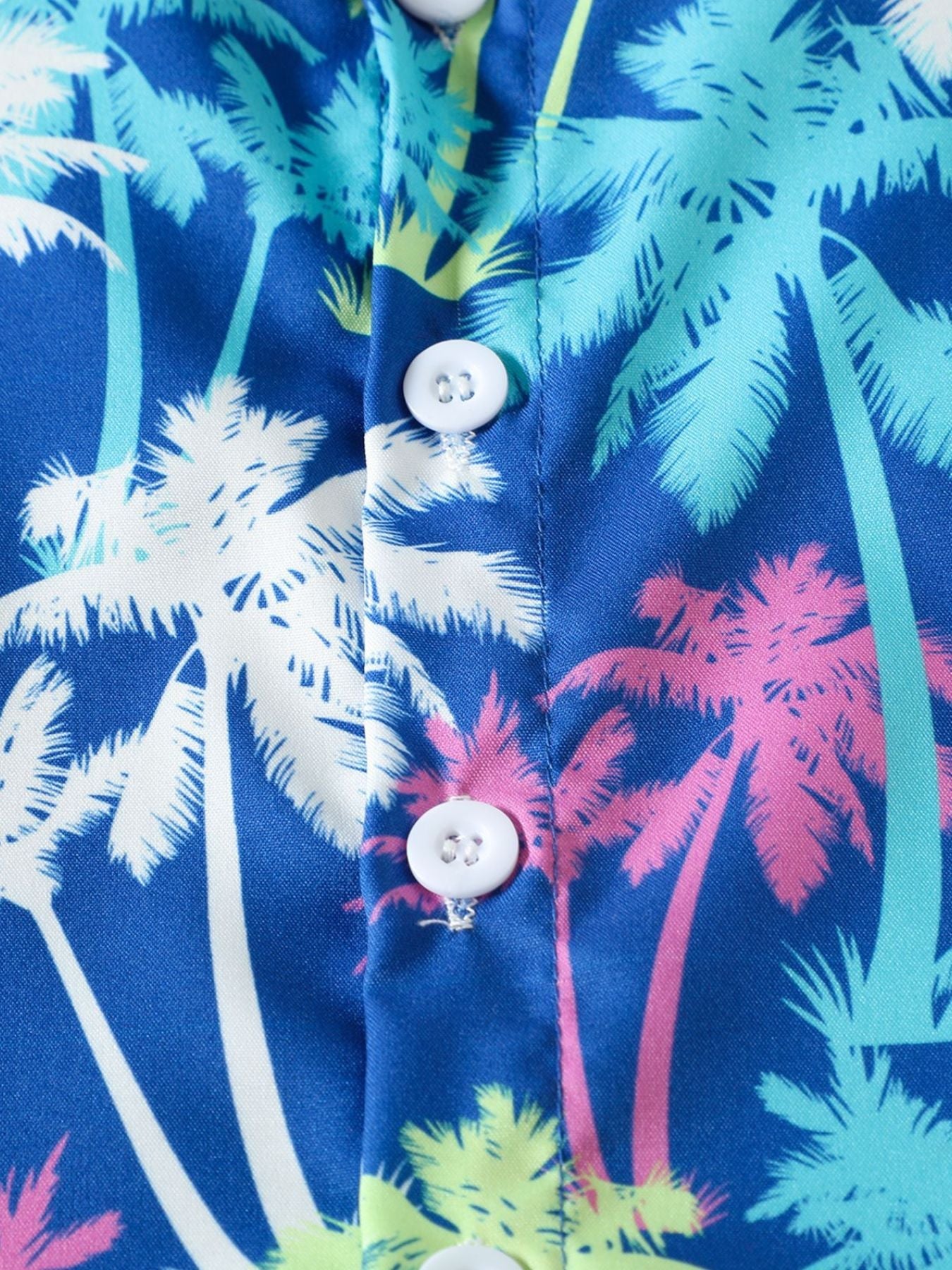 Children's Tropical Print Button-Up Shirt & Shorts Set