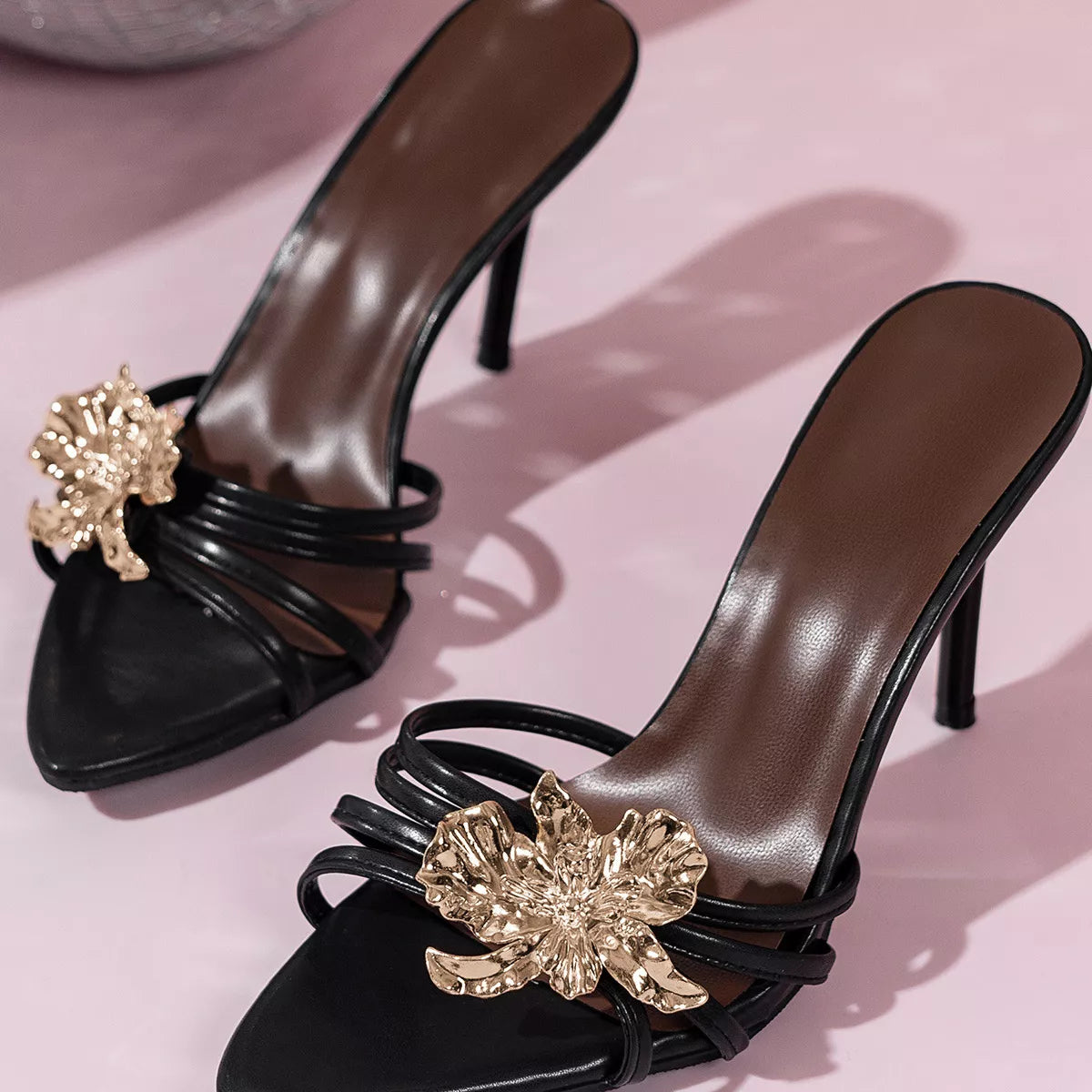 Floral Embellished High Heel Sandals