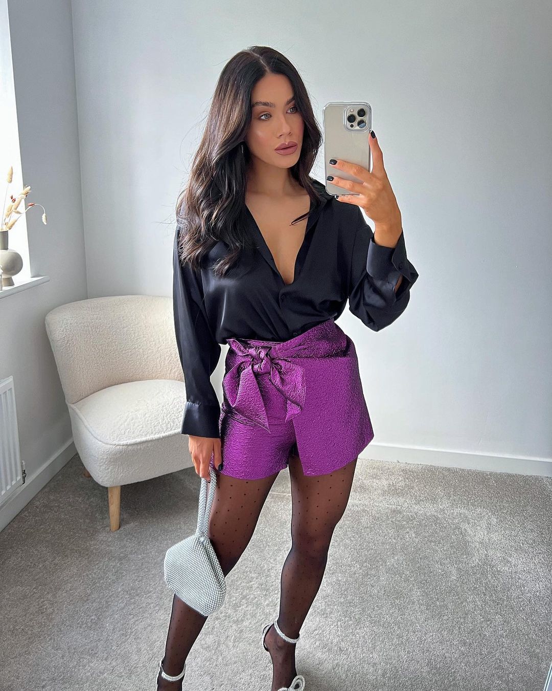 Women's Bow Embellished High Waist Culottes