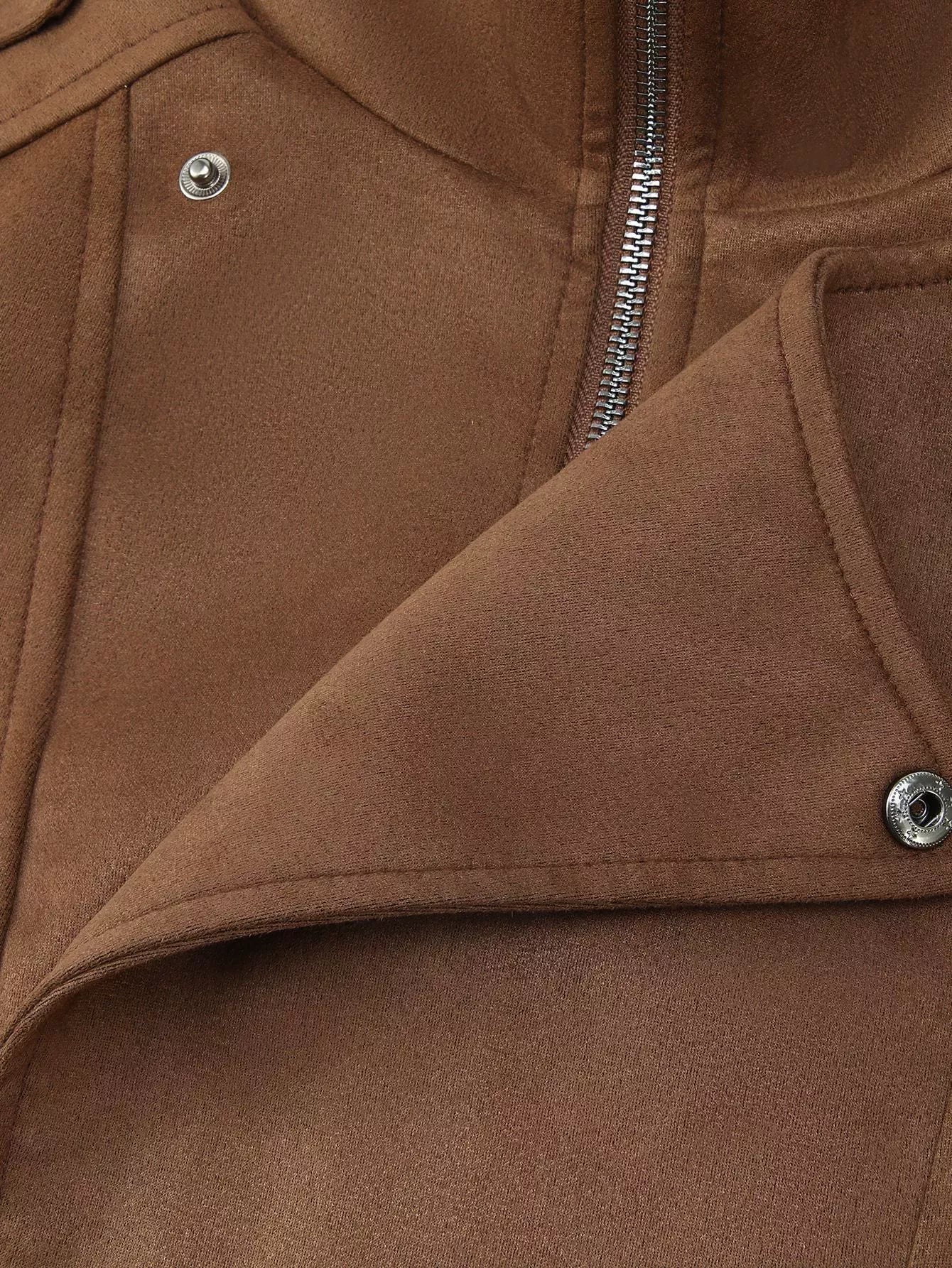 Asymmetrical Zipper Moto Jacket with Belt Detail