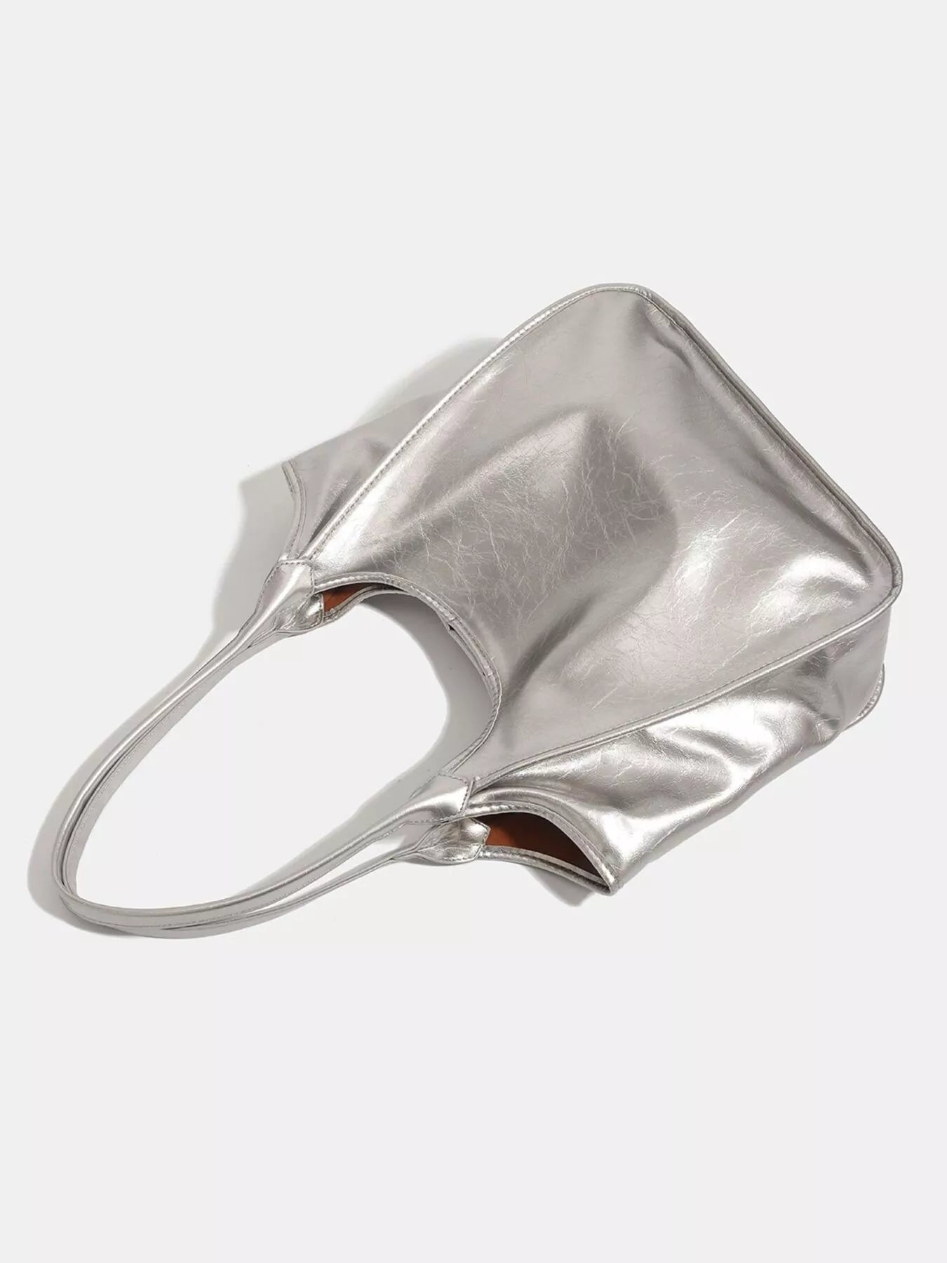 Metallic PU Leather Tote Bag