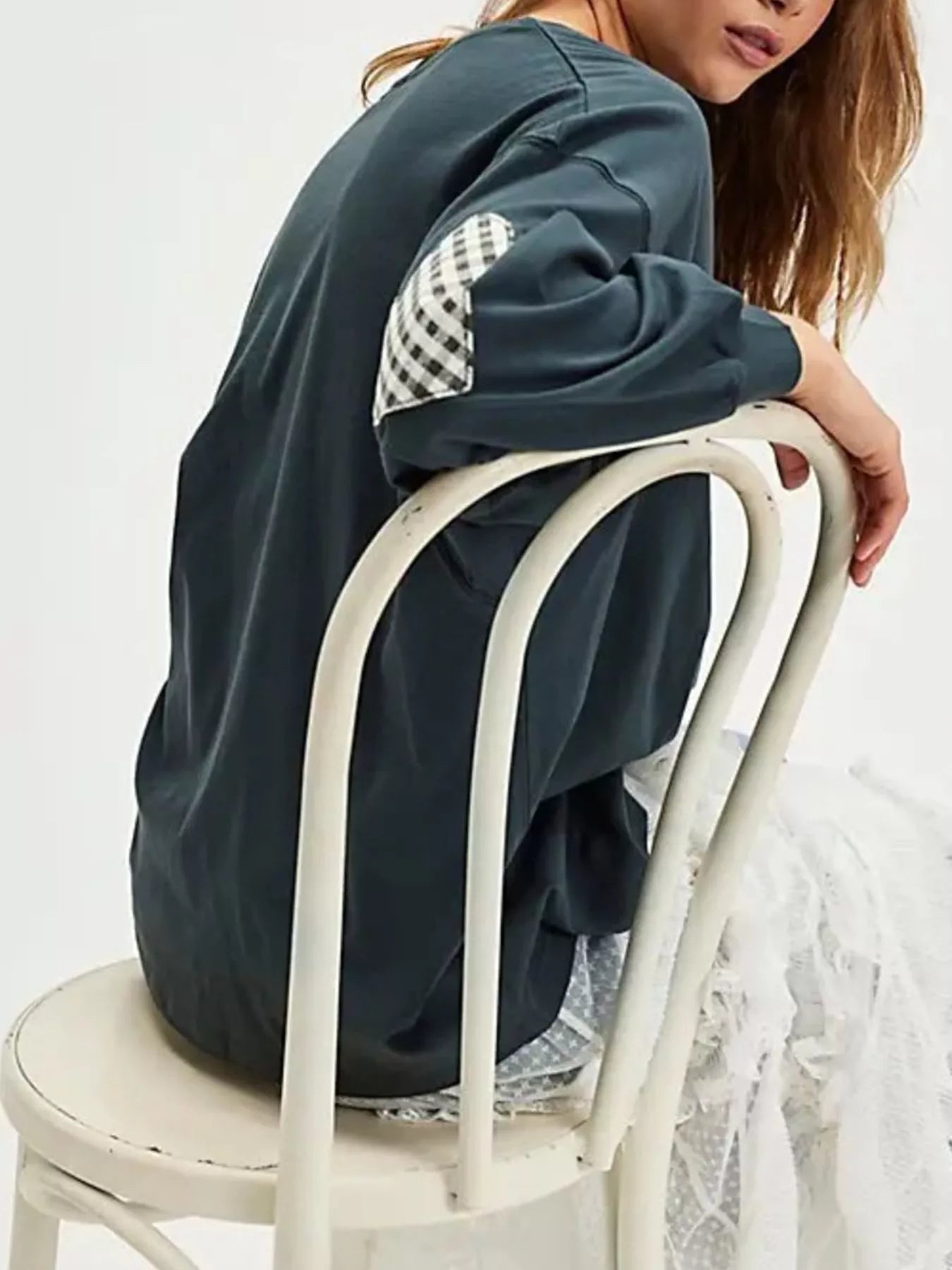 Heart Patch Long Sleeve Sweatshirt