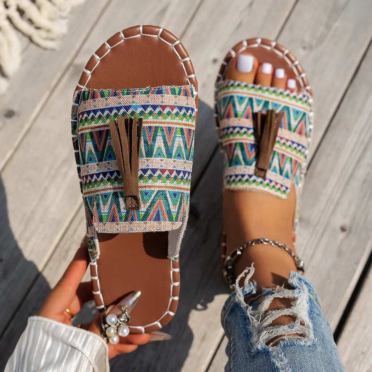 Tassel Open Toe Sandals
