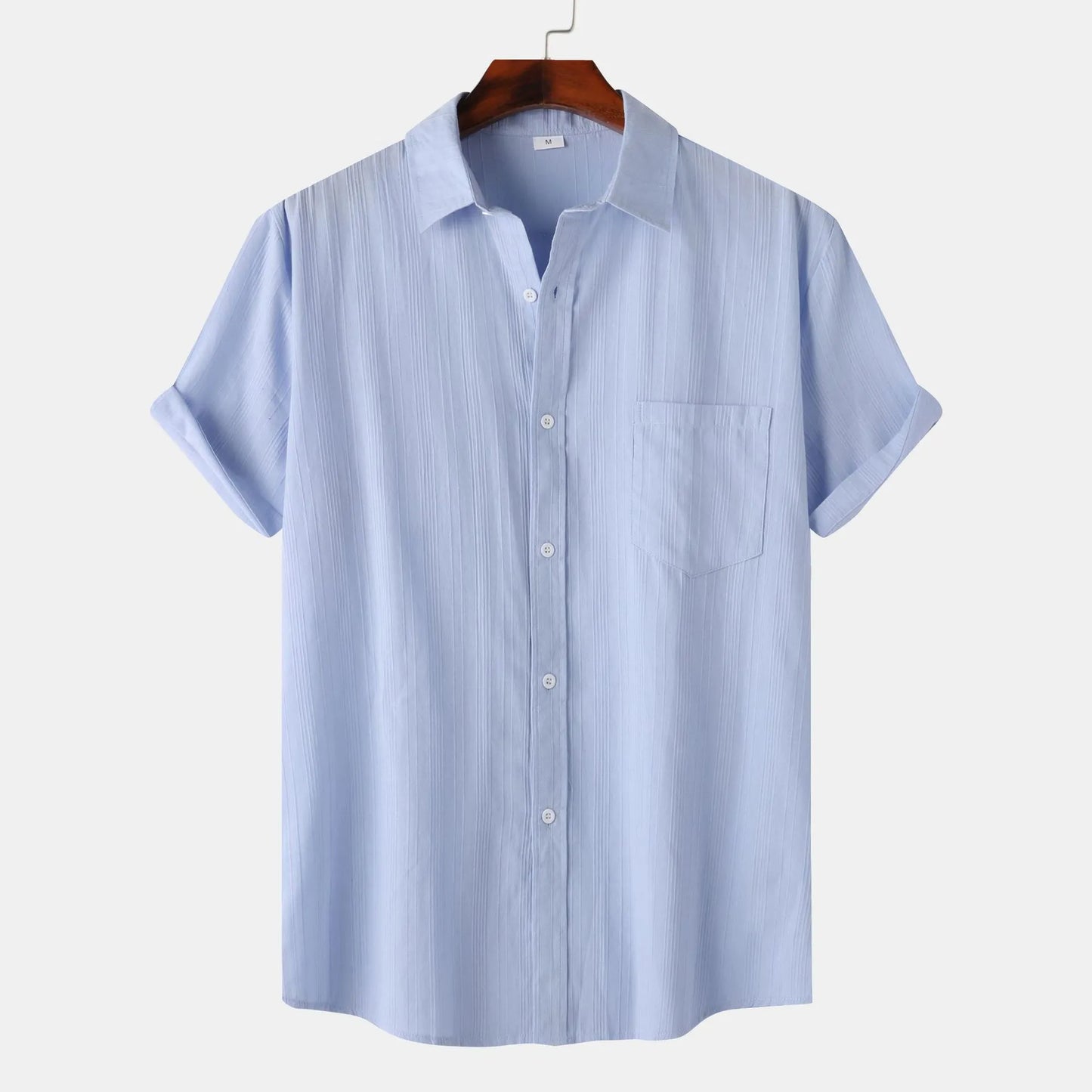 Men's Short Sleeve Button Down Shirt with Chest Pocket