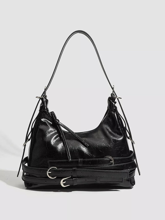 Buckled Strap Shoulder Bag