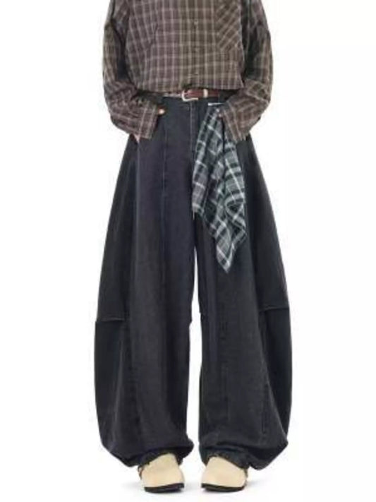 Men's Full Size Wide Leg Vintage Wash Jeans Plus Size