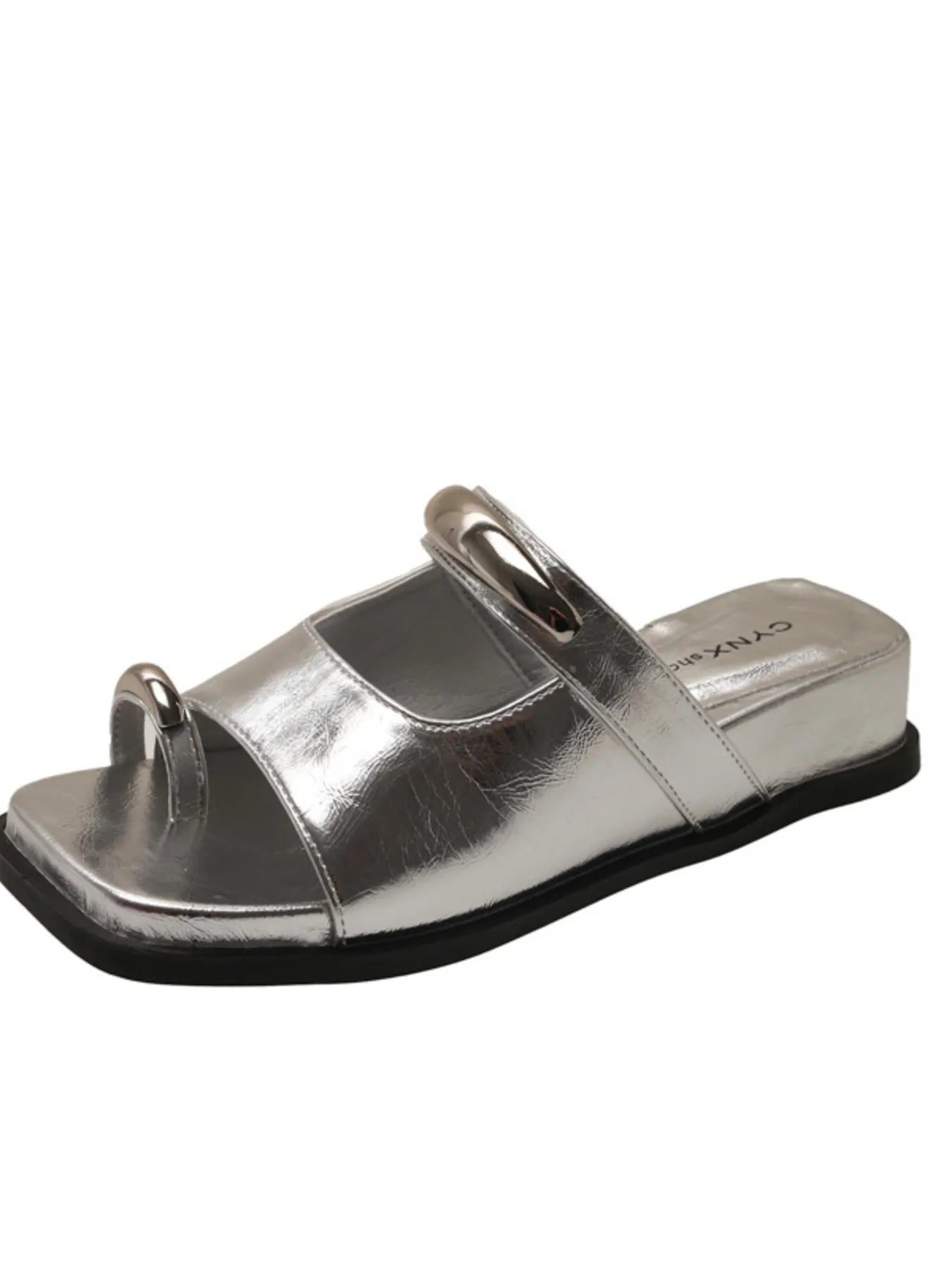 Toe Loop Cutout Platform Sandals