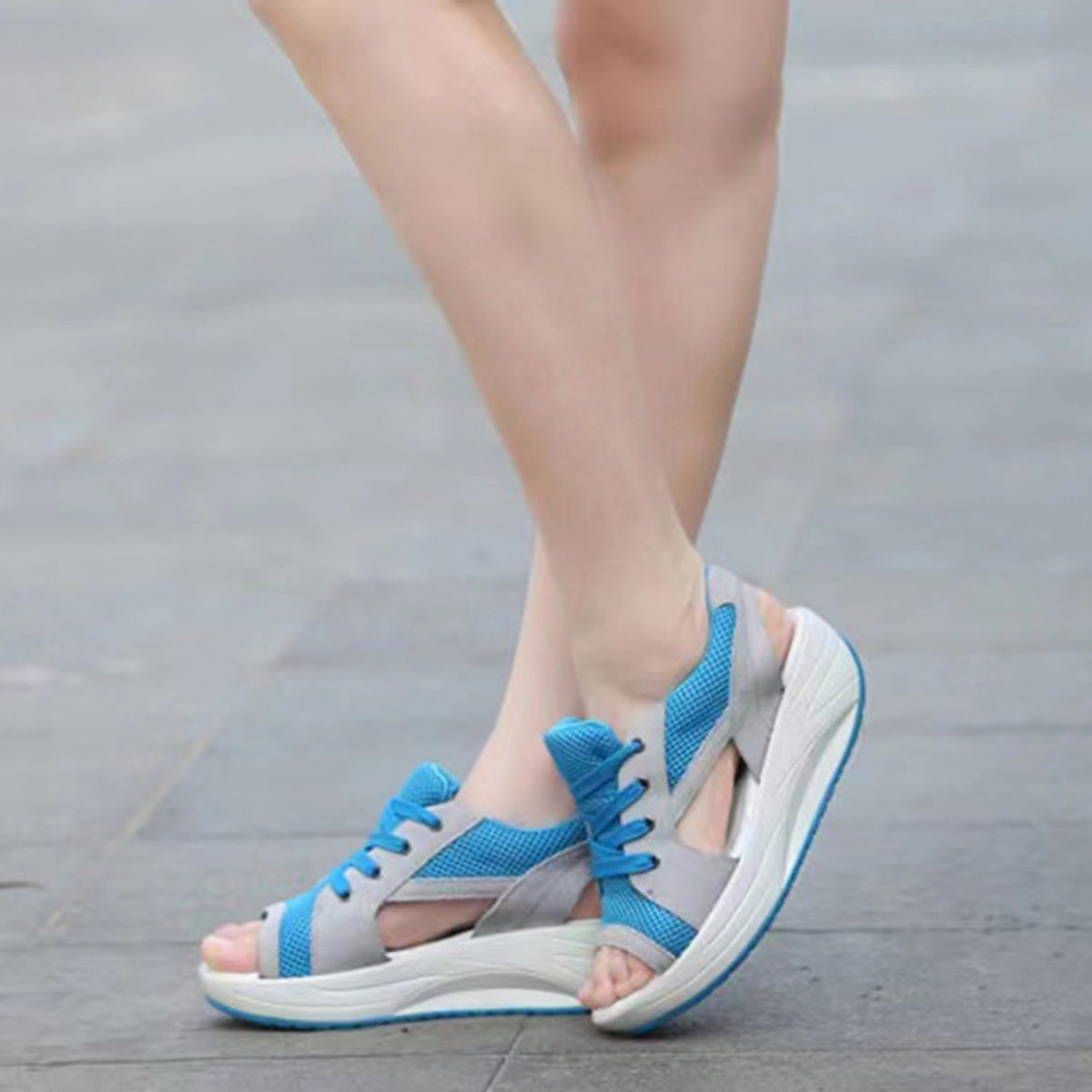 Lace Up Wedge Sandals