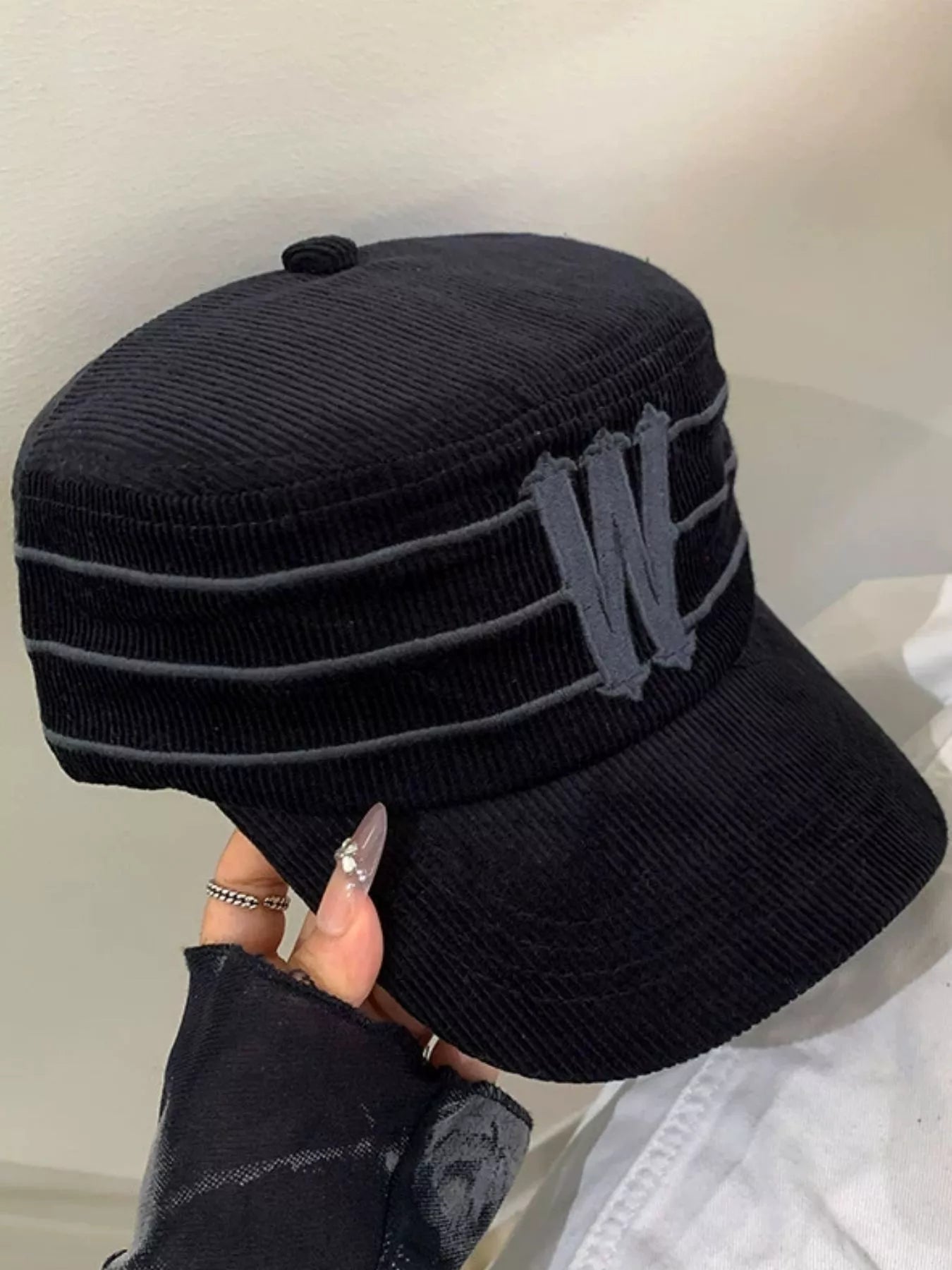 Striped Letter 'W' Baseball Cap