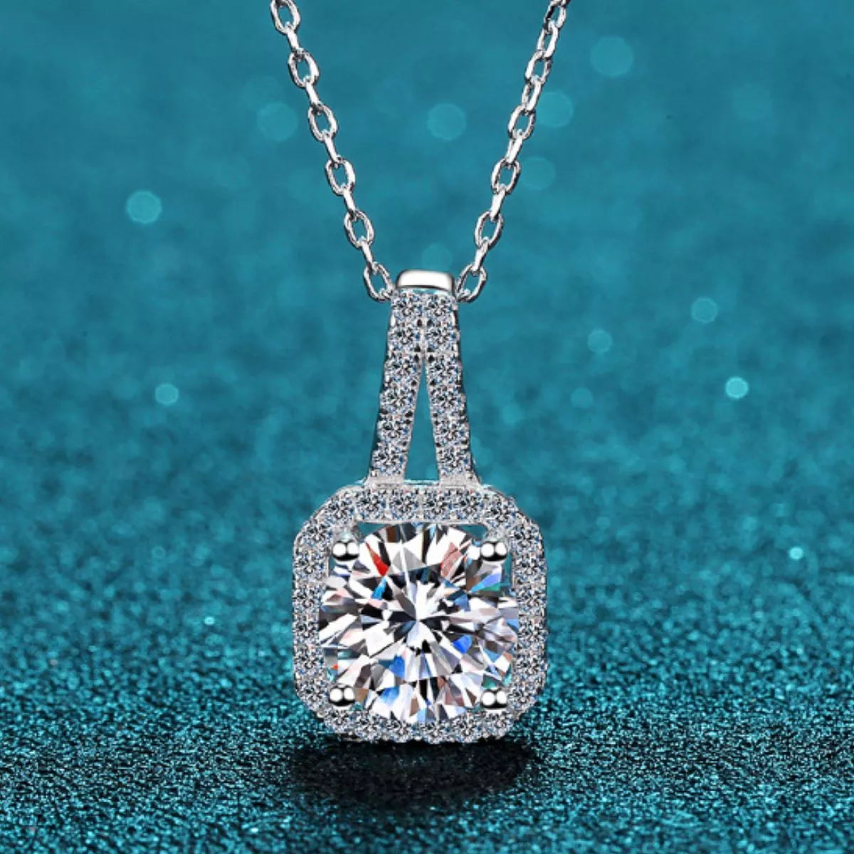 5 Carat Moissanite 925 Sterling Silver Pendant Necklace