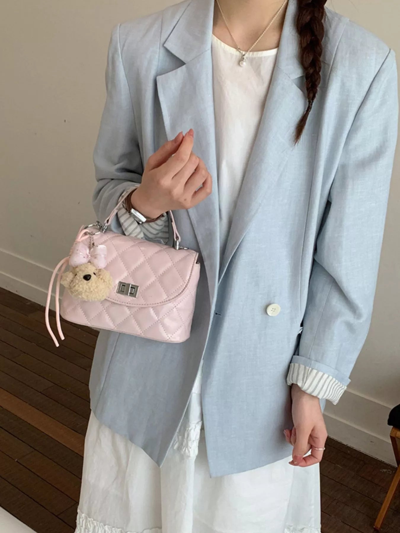 Quilted Chain Strap Crossbody Bag