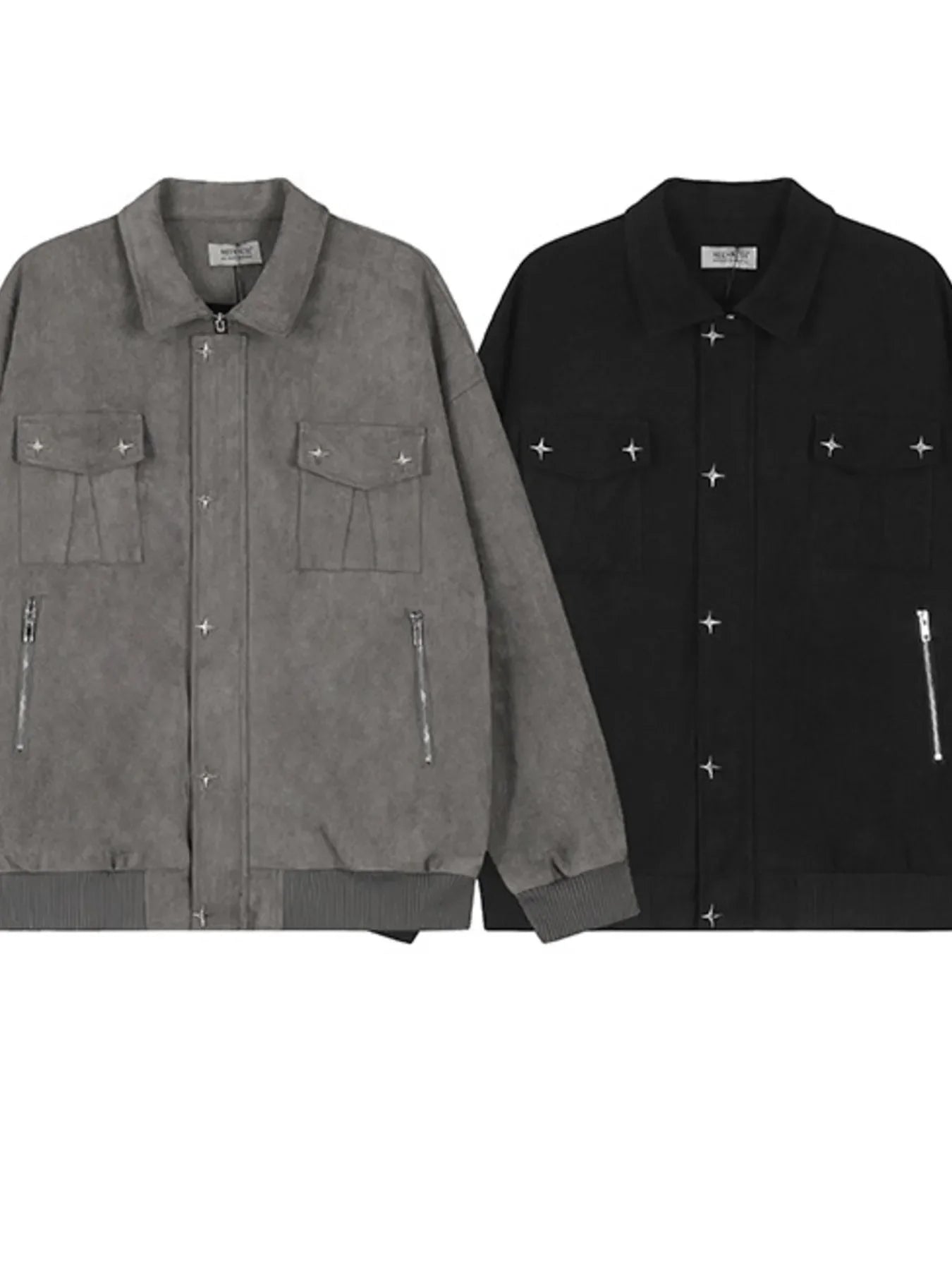 Men's Collared Neck Long Sleeve Jacket