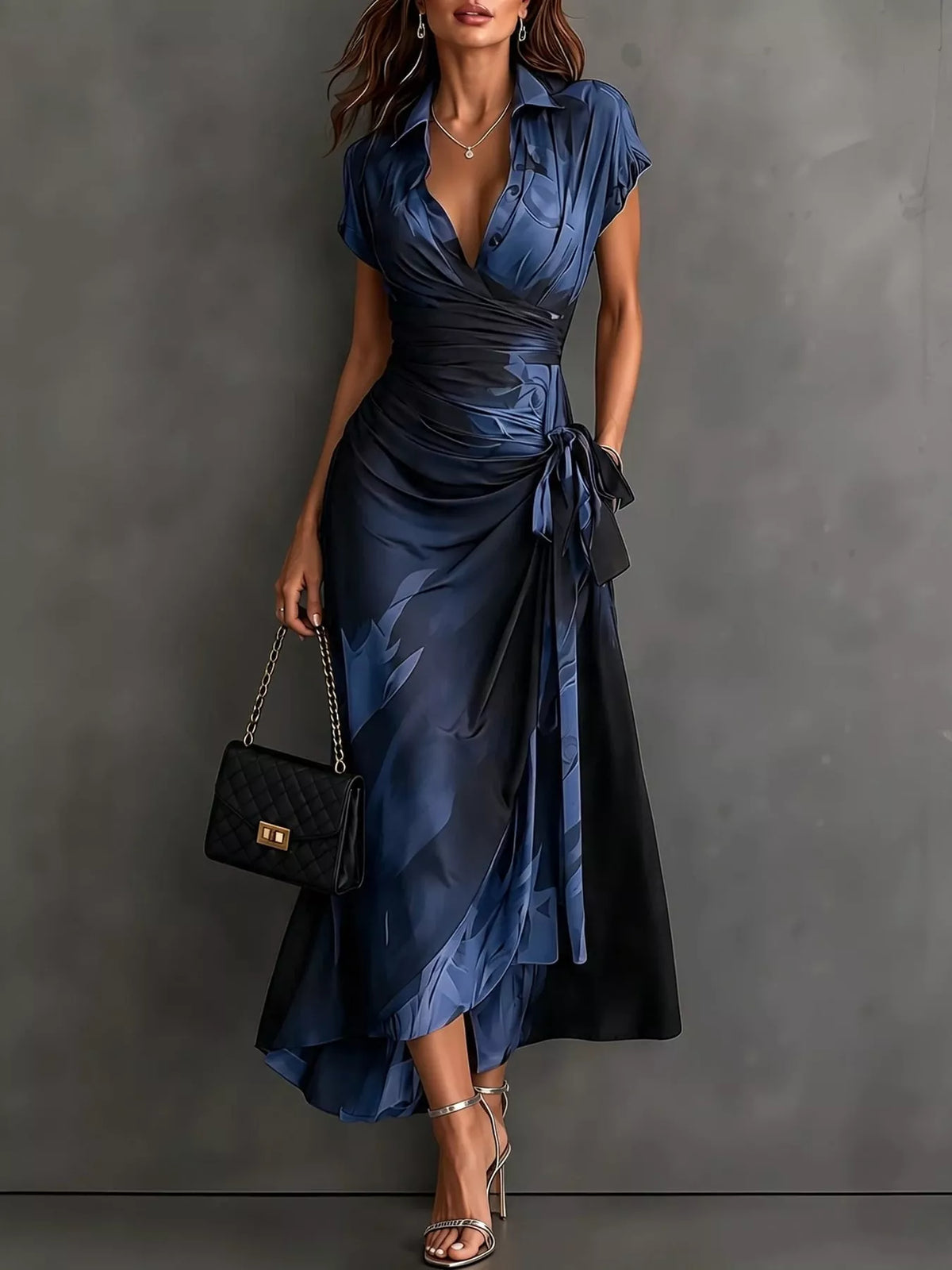 Tie Detail Surplice Dress