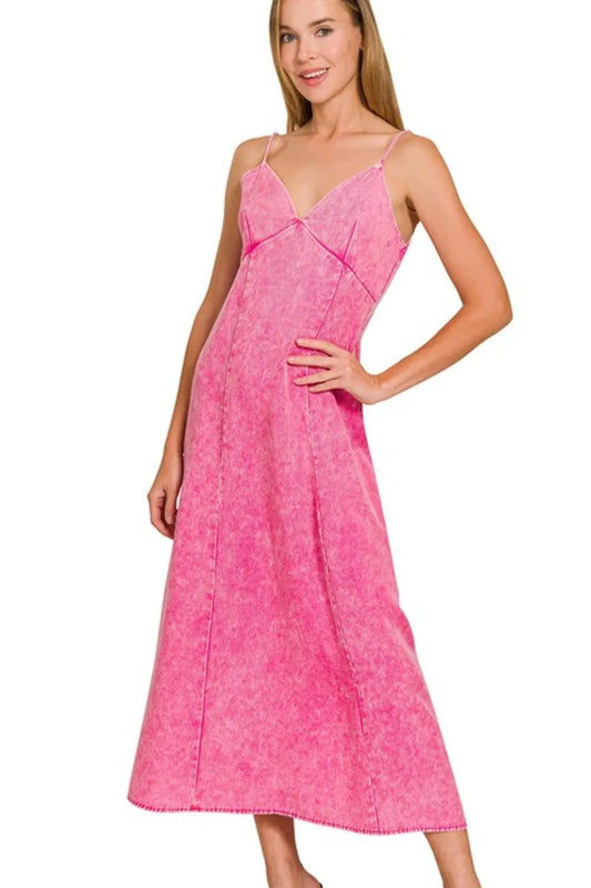 Zenana Tencel Mineral Washed Maxi Dress
