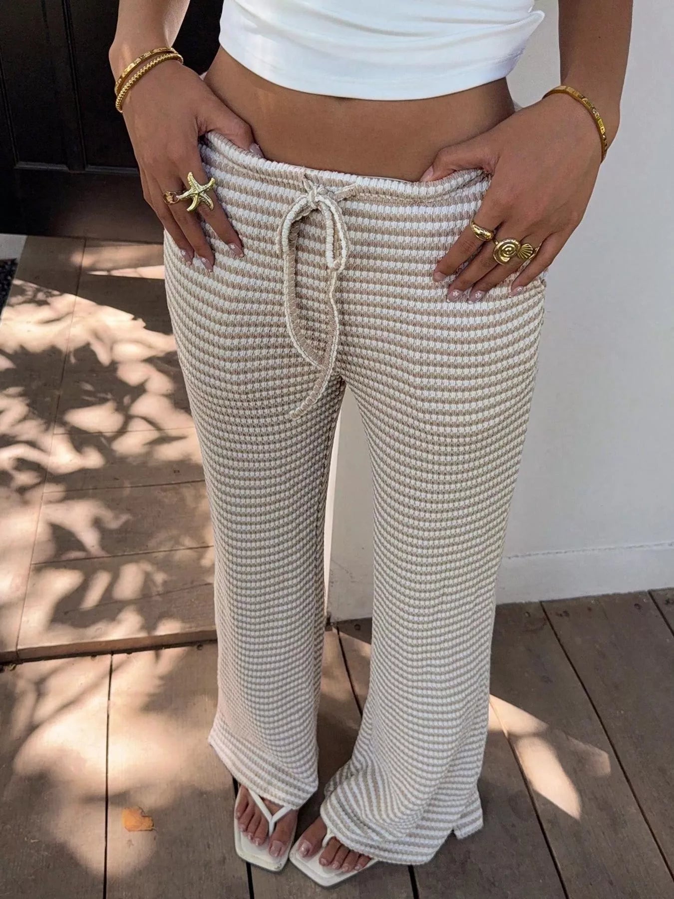 Drawstring Wide Leg Pants