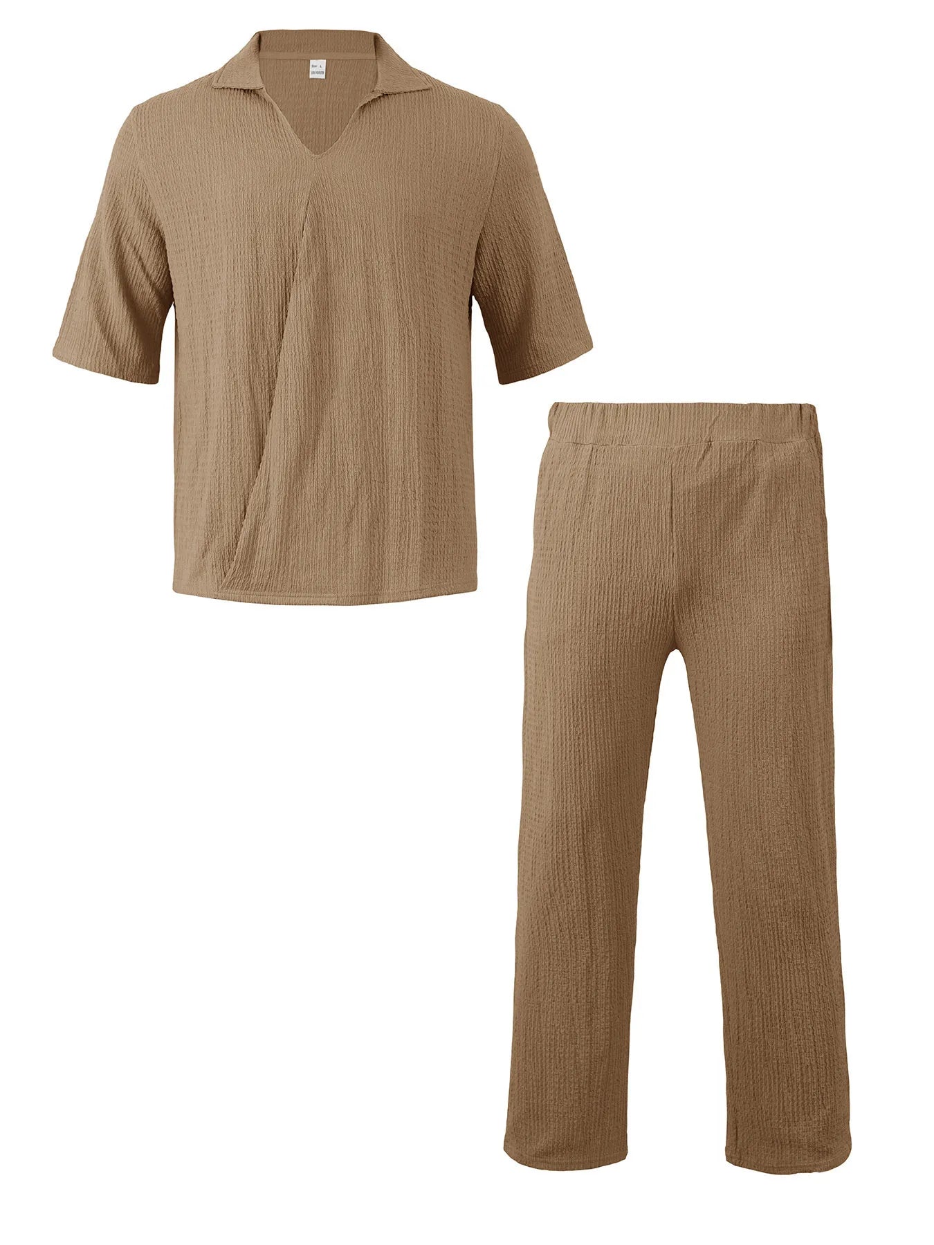 Men's Full Size Short Sleeve Top and Pants Set Plus Size