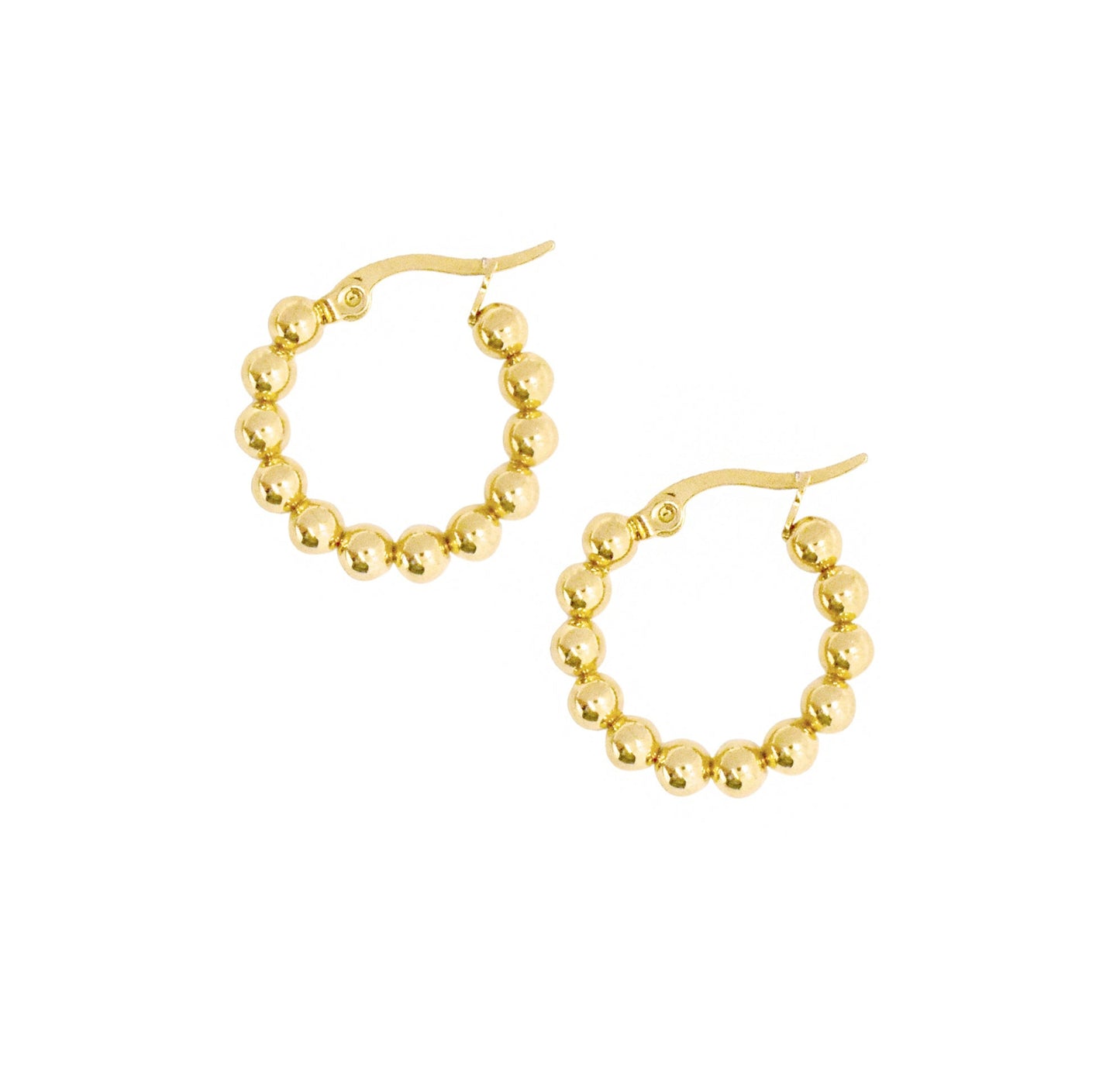 ROCCO SMALL GOLD BEADED HOOP EARRINGS