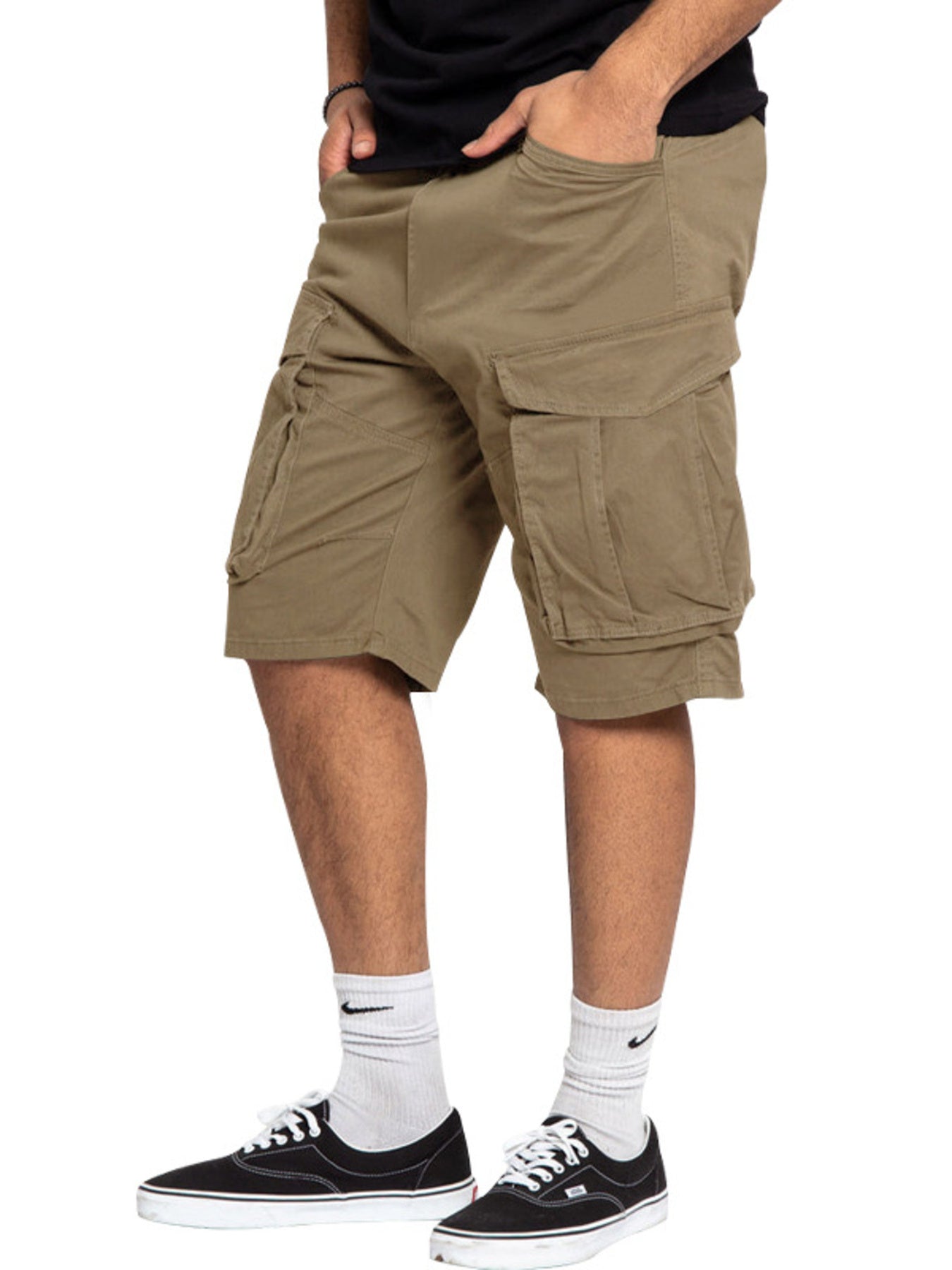 Men's Full Size Cargo Shorts with Multiple Pockets Plus Size