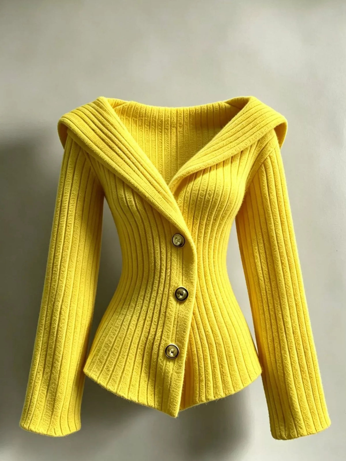 Full Size Ribbed Knit Button-Down Front Cardigan Plus Size