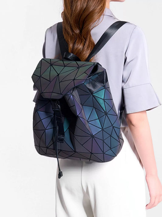 Geometric Buckle Backpack Bag
